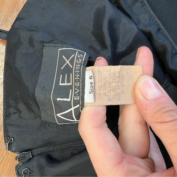 Vintage Alex Evenings Black Midi-Long Evening Dress, Size 6 - Picture 3 of 4